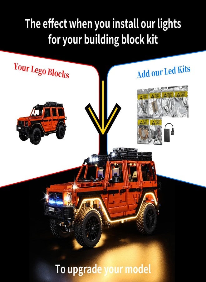 Kyglaring طقم إضاءة LED من Kyglaring متوافق مع مجموعة Lego 42177، ملحقات إضاءة لنموذج سيارة Technic Mercedes-Benz G 500 Professional Line، أضواء فقط، إصدار حامل. - Image 3